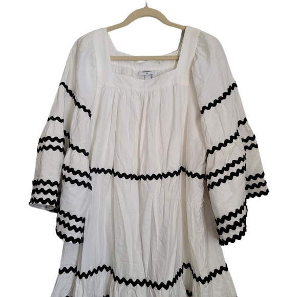Lisa Marie Fernandez Collab W/Target Dress Size Medium White Ric Rac Flare - Picture 3 of 14